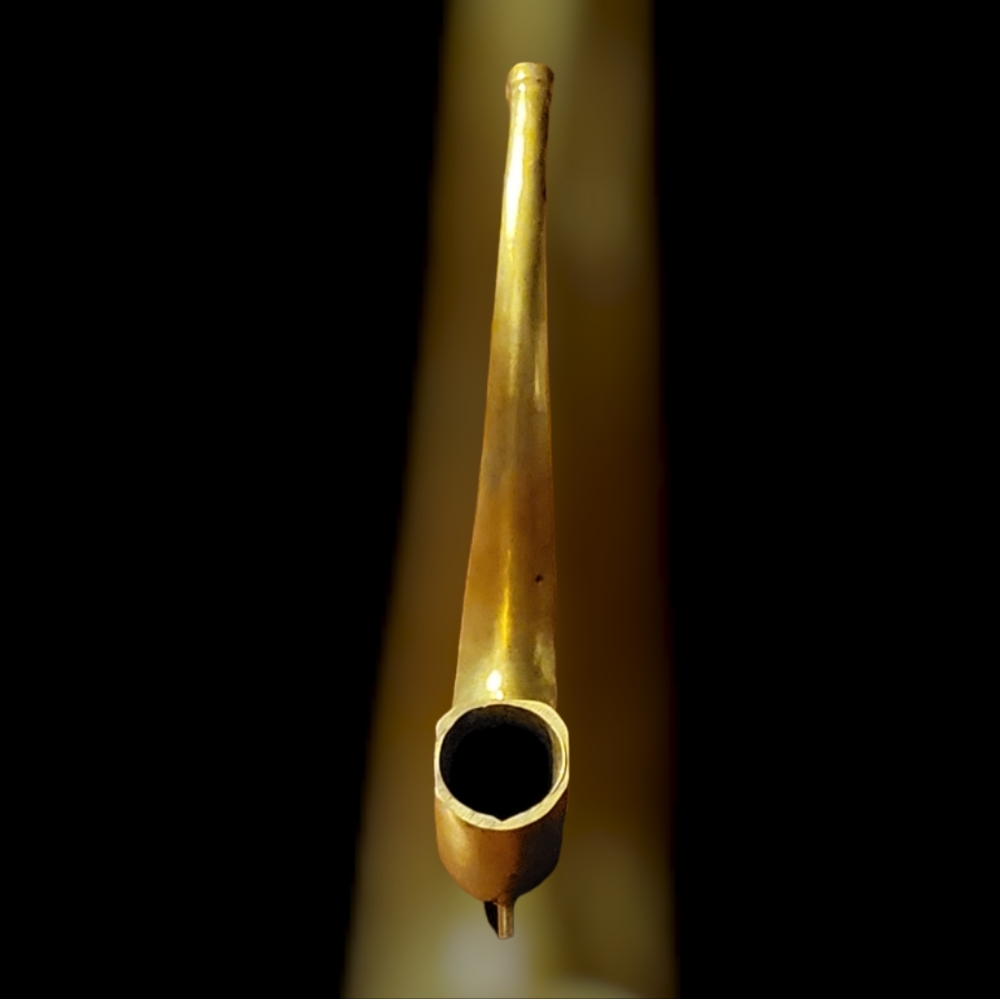 Vtg Brass Pipe Floral Design - Picture 3 of 7
